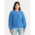 thumbnail image 1 of Time and Tru Women's Reverse Fleece Pullover Sweatshirt, XS-XXXL, 1 of 5