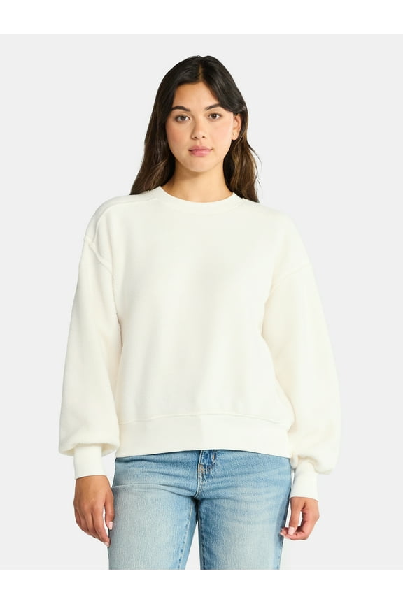 Women's Reverse Fleece Pullover Sweatshirt, XS-XXXL