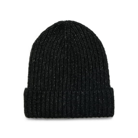 Time and Tru Women's Rib Beanie, One Size Fits Most, Black Soot