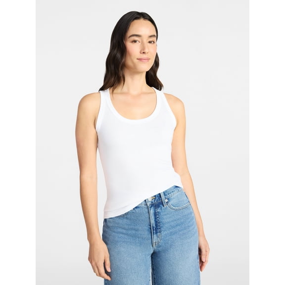 Time and Tru Women's Ribbed Tank Top, Sizes XS-XXXL