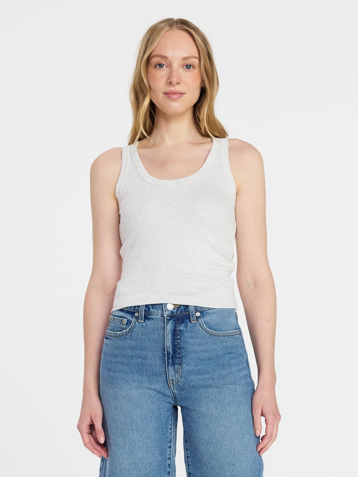 Time and Tru Women's Ribbed Tank Top, Sizes XS-XXXL
