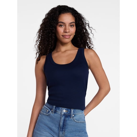 Time and Tru Women's Ribbed Tank Top, Sizes XS-XXXL