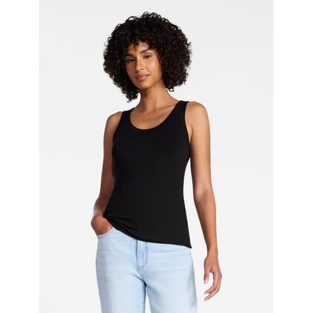 Time and Tru Women's Ribbed Tank Top, Sizes XS-XXXL