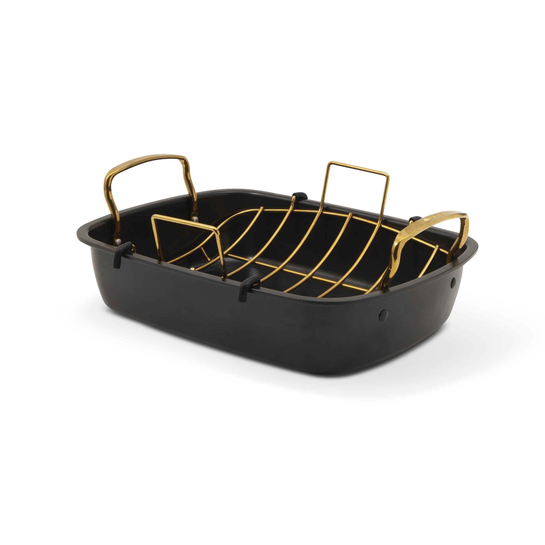 Thyme & Table 2-Piece Roaster with Rack - Black