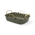 thumbnail interactive-video image 1 of Thyme & Table 2-Piece Roaster with Rack - Green, 1 of 11