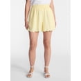 thumbnail image 1 of Time and Tru Women's Linen Blend Shorts with Scalloped Hem, Sizes XS-XXXL, 1 of 6