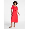thumbnail image 1 of Time and Tru Women's Knit Midi Dress with Tie Belt, Sizes XS-XXXL, 1 of 5