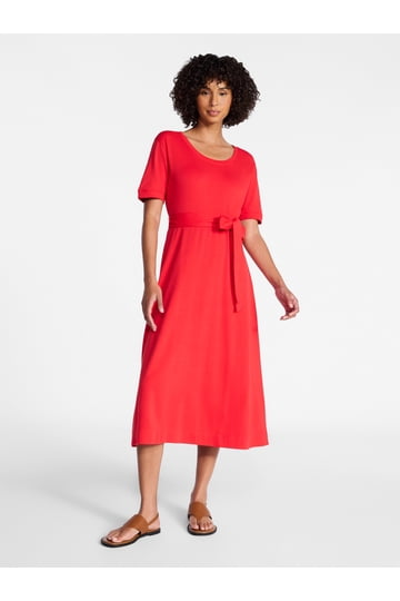 Time and Tru Time and Tru Dresses in Time and Tru | Red - Walmart.com