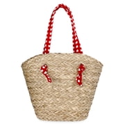 Women's Seagrass Beach Tote, Natural/Red
