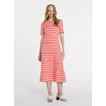 thumbnail image 1 of Time and Tru Women's Seamed Cotton Midi Dress, Sizes XS-XXXL, 1 of 5