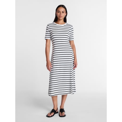 Women's Seamed Cotton Midi Dress, Sizes XS-4X