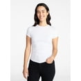 thumbnail image 1 of Time and Tru Women’s Ruched Tee with Short Sleeves, Sizes XS-XXXL, 1 of 5