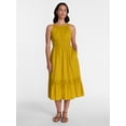 thumbnail image 1 of Time and Tru Women's and Women's Plus Smocked Sleeveless Midi Dress, Sizes XS-4X, 1 of 5
