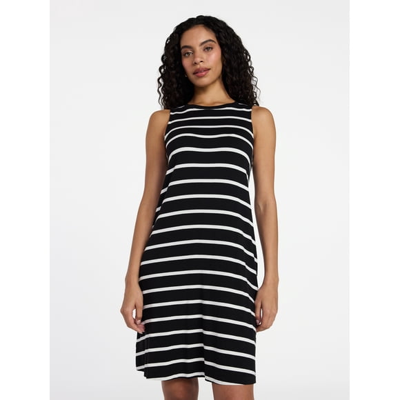 Women’s Sleeveless Knit Swing Dress, Sizes XS-XXXL