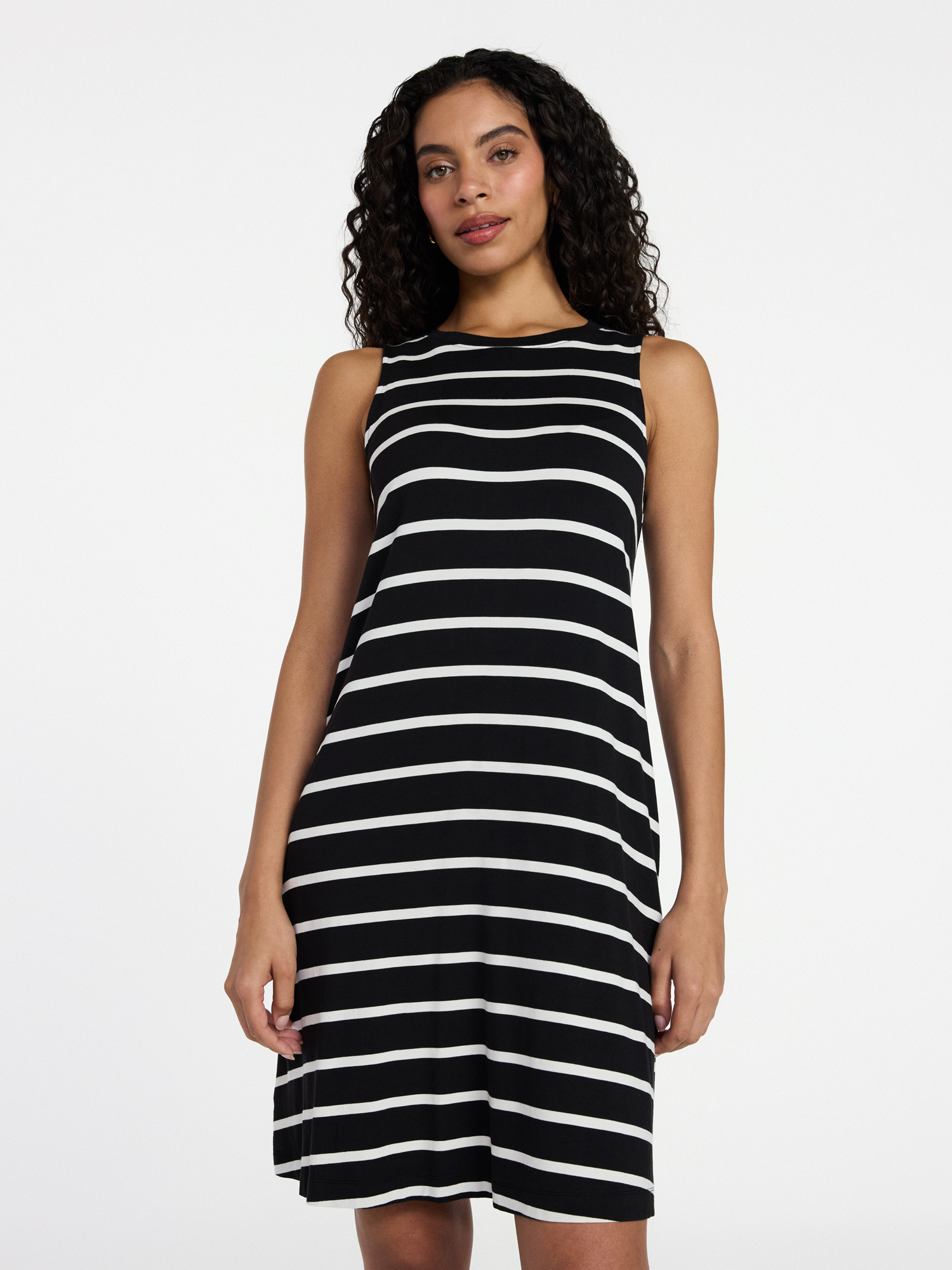 Vestido de punto sin mangas para mujer, corte evasé, tallas XS-XXXL