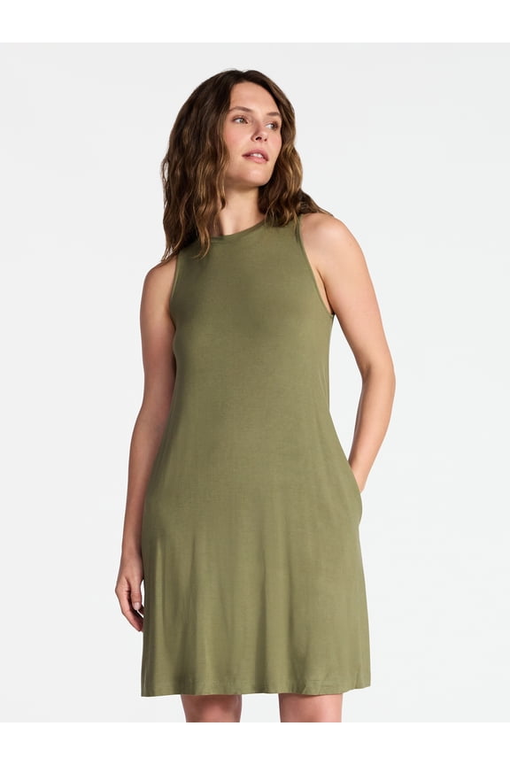 Women's Sleeveless Knit Swing Dress, Sizes XS-XXXL