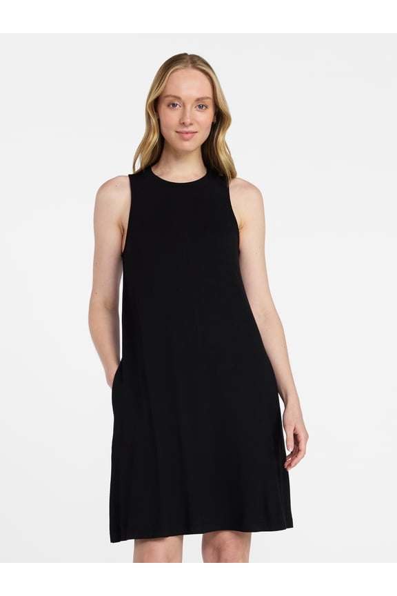 Women's Sleeveless Knit Swing Dress, Sizes XS-XXXL