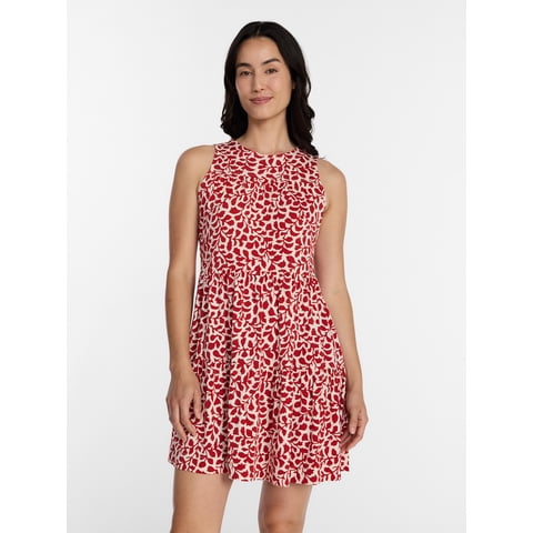 Women's Sleeveless Tiered Mini Dress, Sizes XS-4X