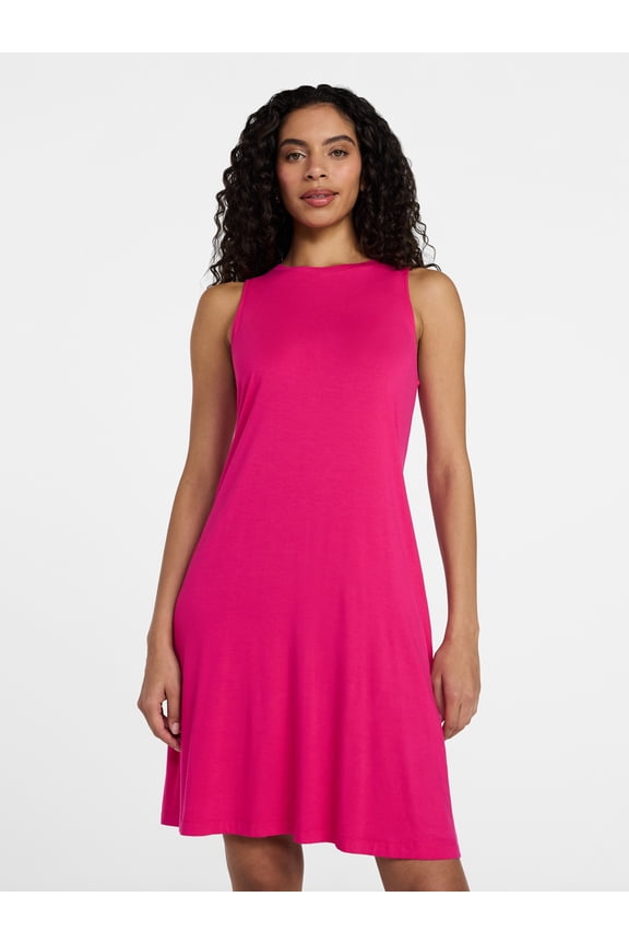 Women's Sleeveless Knit Swing Dress, Sizes XS-XXXL