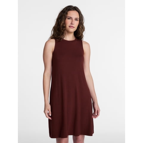 Women’s Sleeveless Knit Swing Dress, Sizes XS-XXXL
