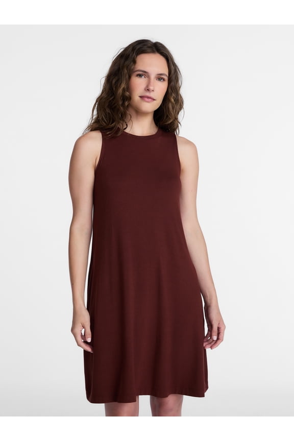 Women's Sleeveless Knit Swing Dress, Sizes XS-XXXL