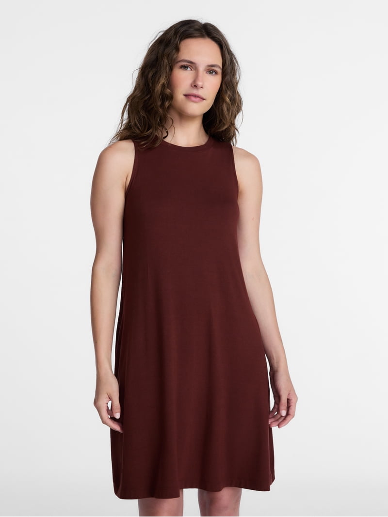sleeveless knit swing dress Time and Tru Womens Sleeveless Knit Swing Dress, Sizes Xs-xxxl, Women's, Black