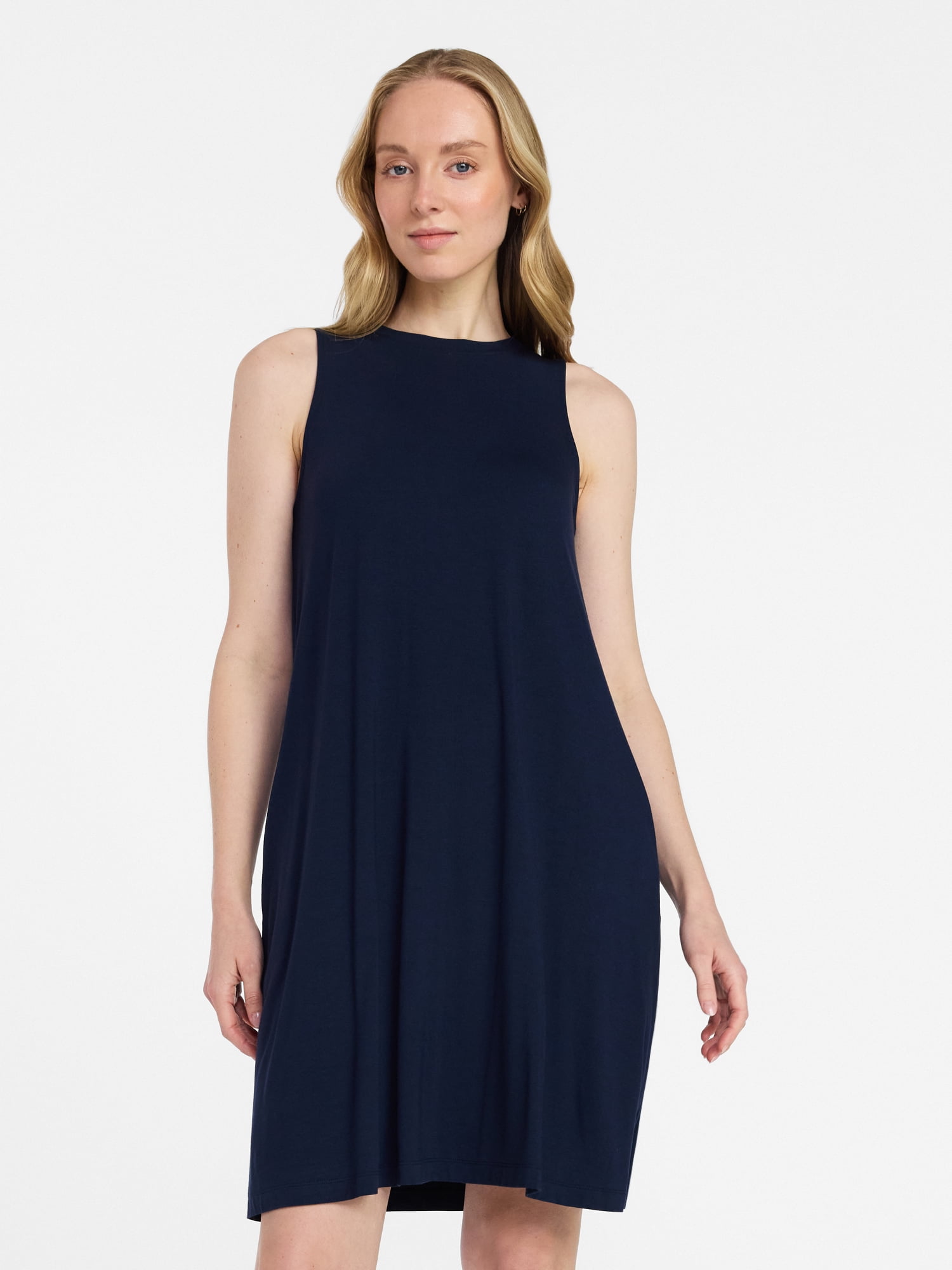Time and Tru Womens Sleeveless Knit Swing Dress, Sizes Xs-xxxl