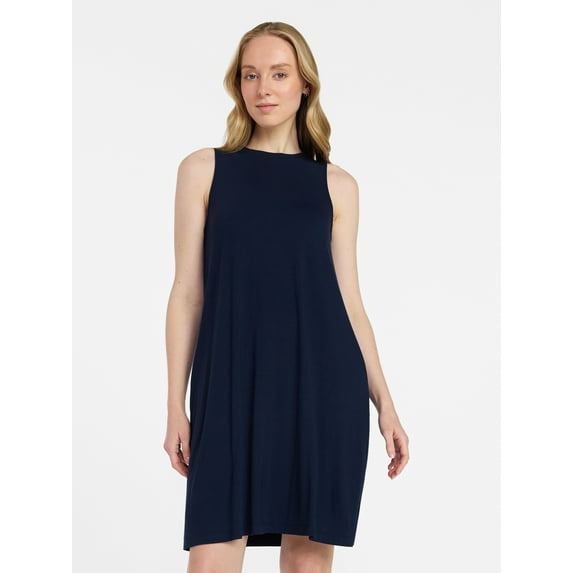 Time and Tru Women's Sleeveless Knit Swing Dress, Sizes XS-XXXL