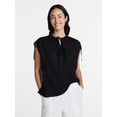thumbnail image 1 of Time and Tru Women's Sleeveless Linen Tunic Top, Sizes XS-XXXL, 1 of 6