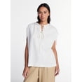 thumbnail image 1 of Time and Tru Women's Sleeveless Linen Tunic Top, Sizes XS-XXXL, 1 of 6