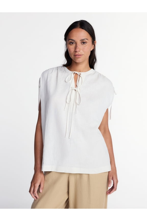 Women's Sleeveless Linen Tunic Top, Sizes XS-XXXL