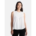 thumbnail image 1 of Time and Tru Women's Cotton Sleeveless Pleated Top, Sizes XS-XXXL, 1 of 5