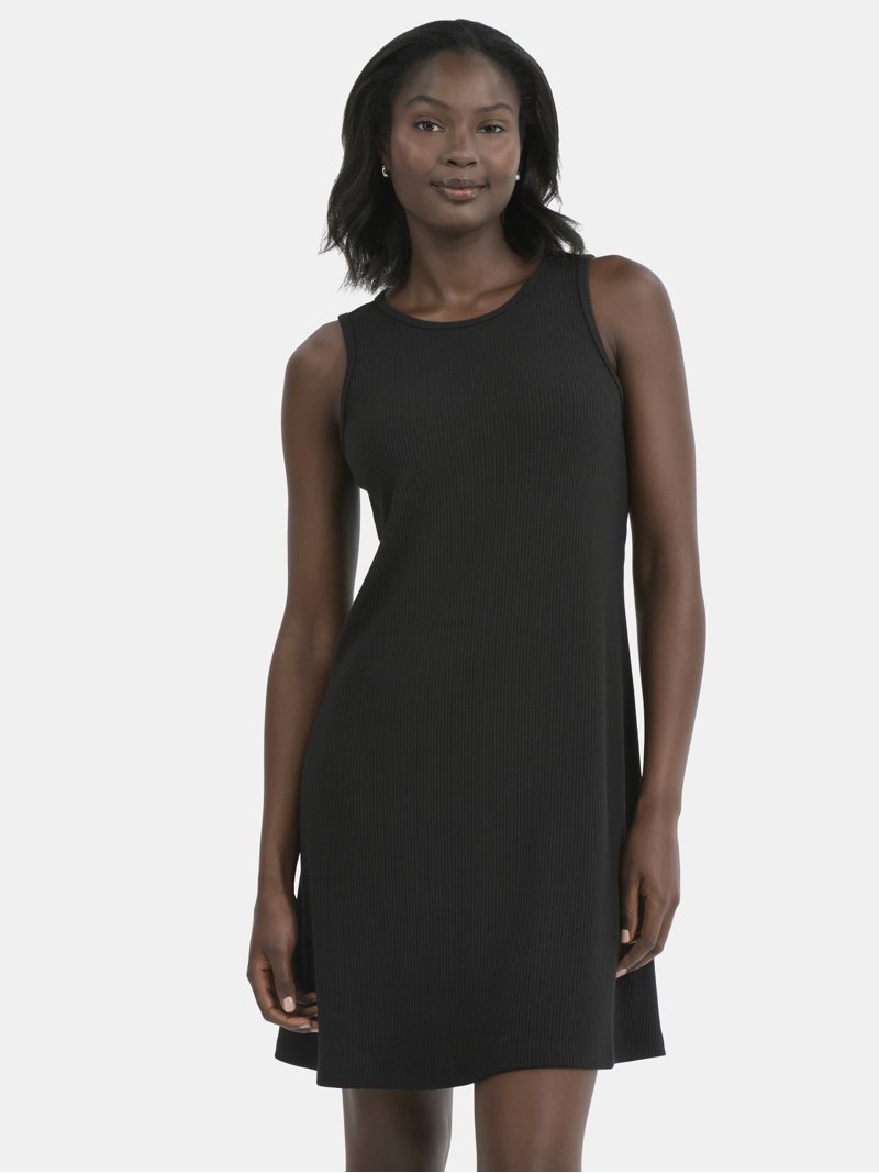 Time and Tru Women's Sleeveless Rib Dress Mini A-line Casual Summer Dress  XS-XXXL - Walmart.com