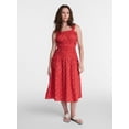 thumbnail image 1 of Time and Tru Women's and Women's Plus Sleeveless Smocked Peasant Midi Dress, Sizes XS-4X, 1 of 5