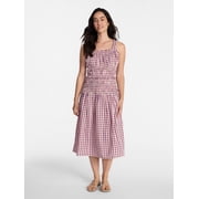 Women's Sleeveless Smocked Peasant Midi Dress, Sizes XS-4X