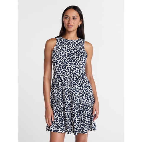 Women's Sleeveless Tiered Mini Dress, Sizes XS-4X