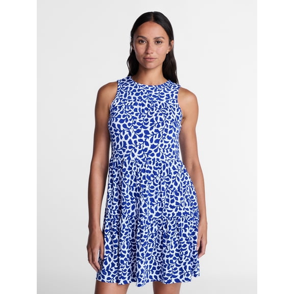 Time and Tru Women's and Women's Plus Sleeveless Tiered Mini Dress, Sizes XS-4X