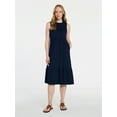 thumbnail image 1 of Time and Tru Women's Sleeveless Cotton Knit Tiered Midi Dress, Sizes XS-XXXL, 1 of 5