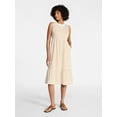 thumbnail image 1 of Time and Tru Women's Cotton Sleeveless Tiered Midi Dress, Sizes XS-XXXL, 1 of 5