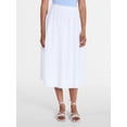 thumbnail image 1 of Time and Tru Women's Smocked Waist Cotton Midi Skirt, Sizes XS-XXXL, 1 of 6