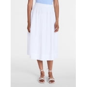 Women's Smocked Waist Cotton Midi Skirt, Sizes XS-XXXL