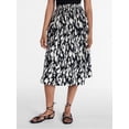 thumbnail image 1 of Time and Tru Women's Smocked Waist Cotton Midi Skirt, Sizes XS-XXXL, 1 of 6
