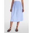 thumbnail image 1 of Time and Tru Women's Smocked Waist Cotton Midi Skirt, Sizes XS-XXXL, 1 of 6