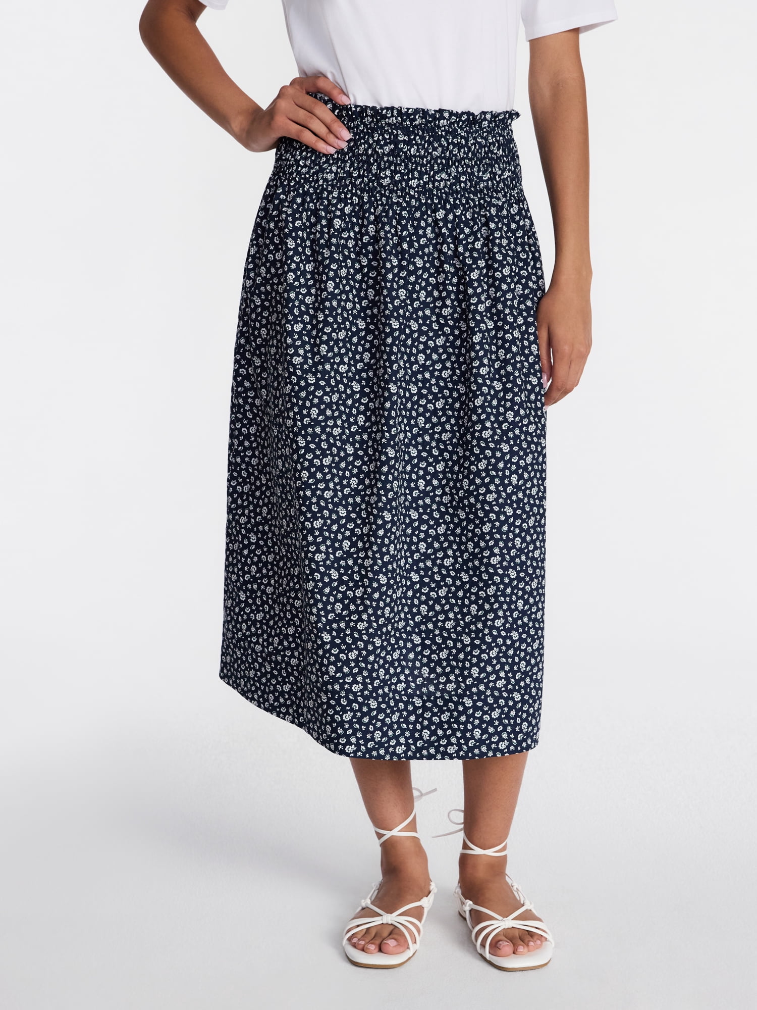 Time and Tru Women's Smocked Skirt, Sizes XS-XXXL