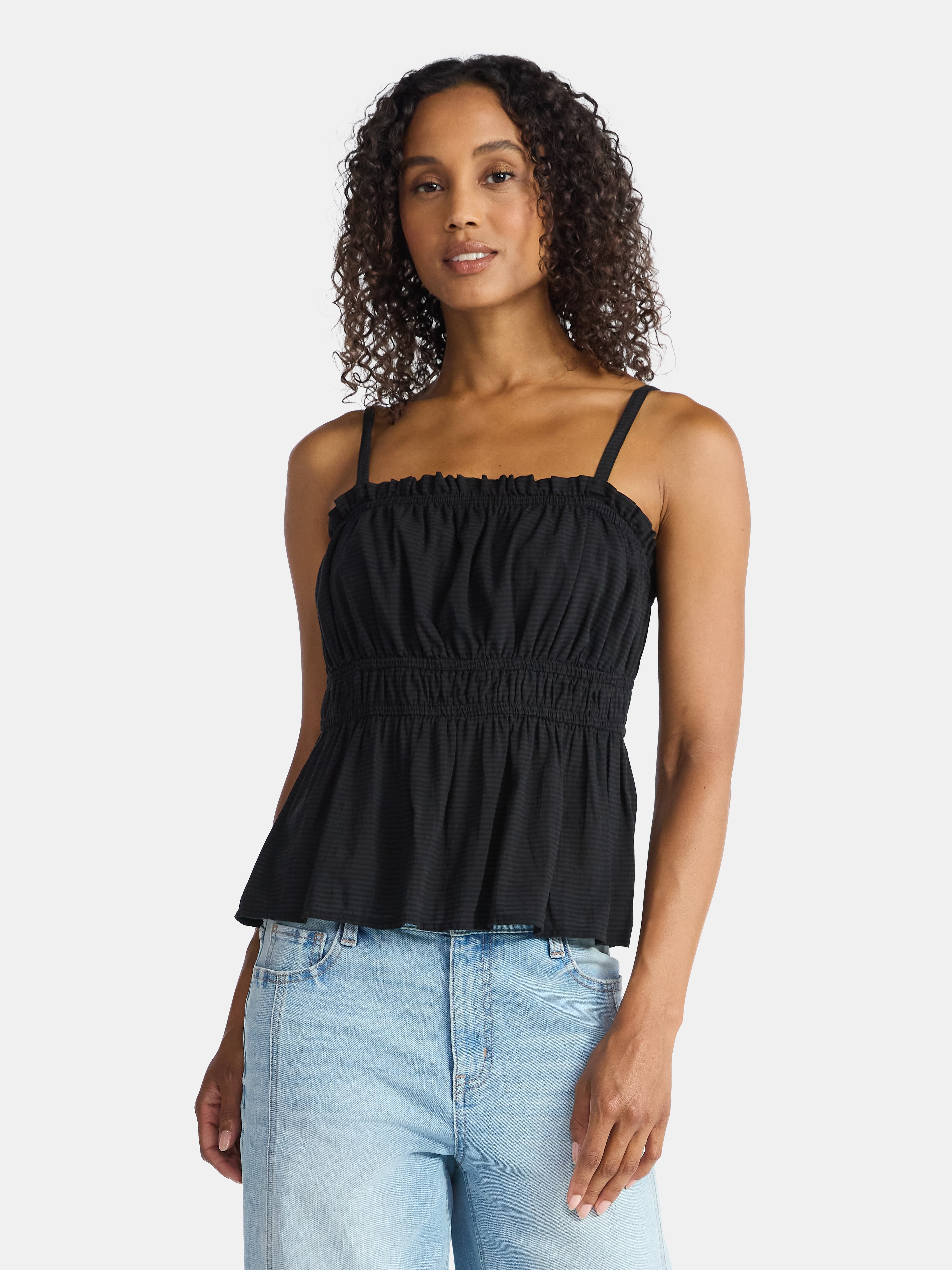 Time and Tru Women's Tonal Stripe Tank Top, Sizes XS-XXXL