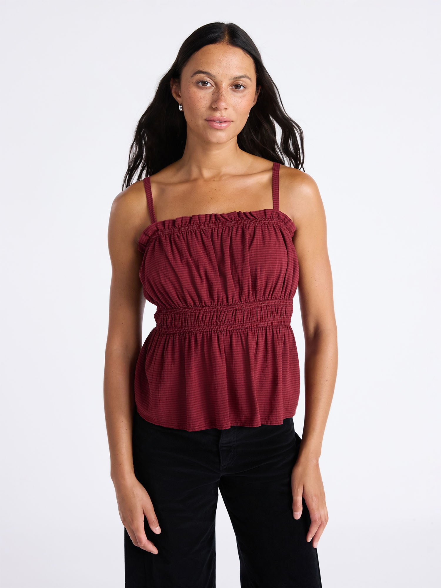 Time and Tru Women's Tonal Stripe Tank Top, Sizes XS-XXXL