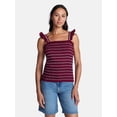 thumbnail image 1 of Time and Tru Women's Smocked Cotton Tank Top with Ruffle Straps, Sizes XS-XXXL, 1 of 6