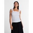 thumbnail image 1 of Time and Tru Women's Smocked Cotton Tank Top with Ruffle Straps, Sizes XS-XXXL, 1 of 6