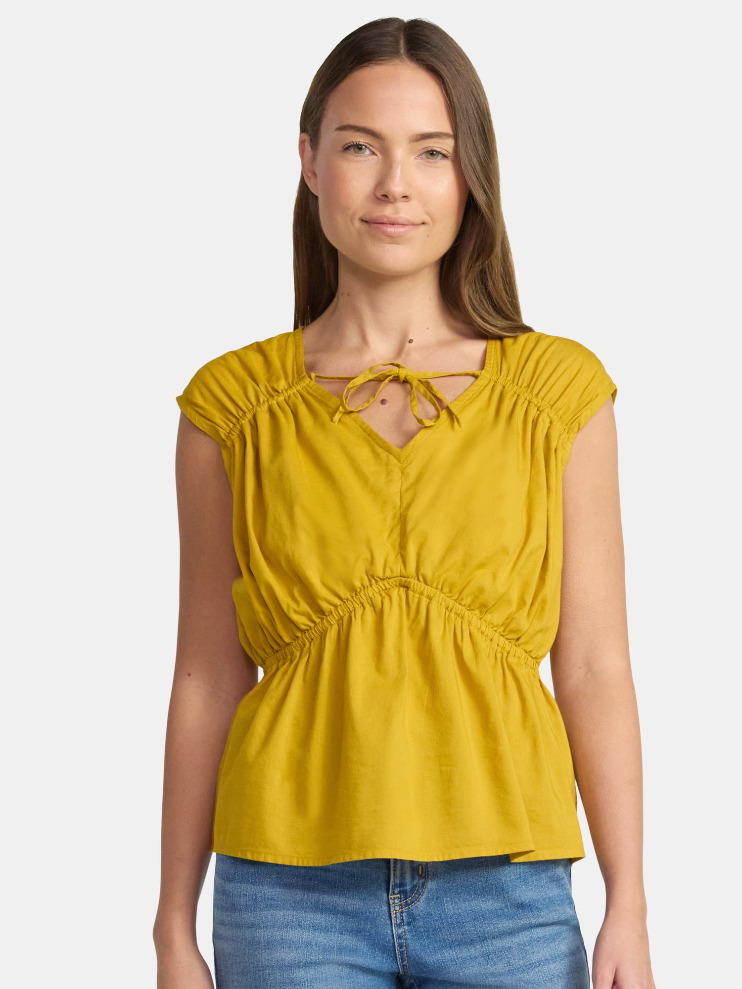 Women's Spade Neck Blouse, Sizes XS-XXXL