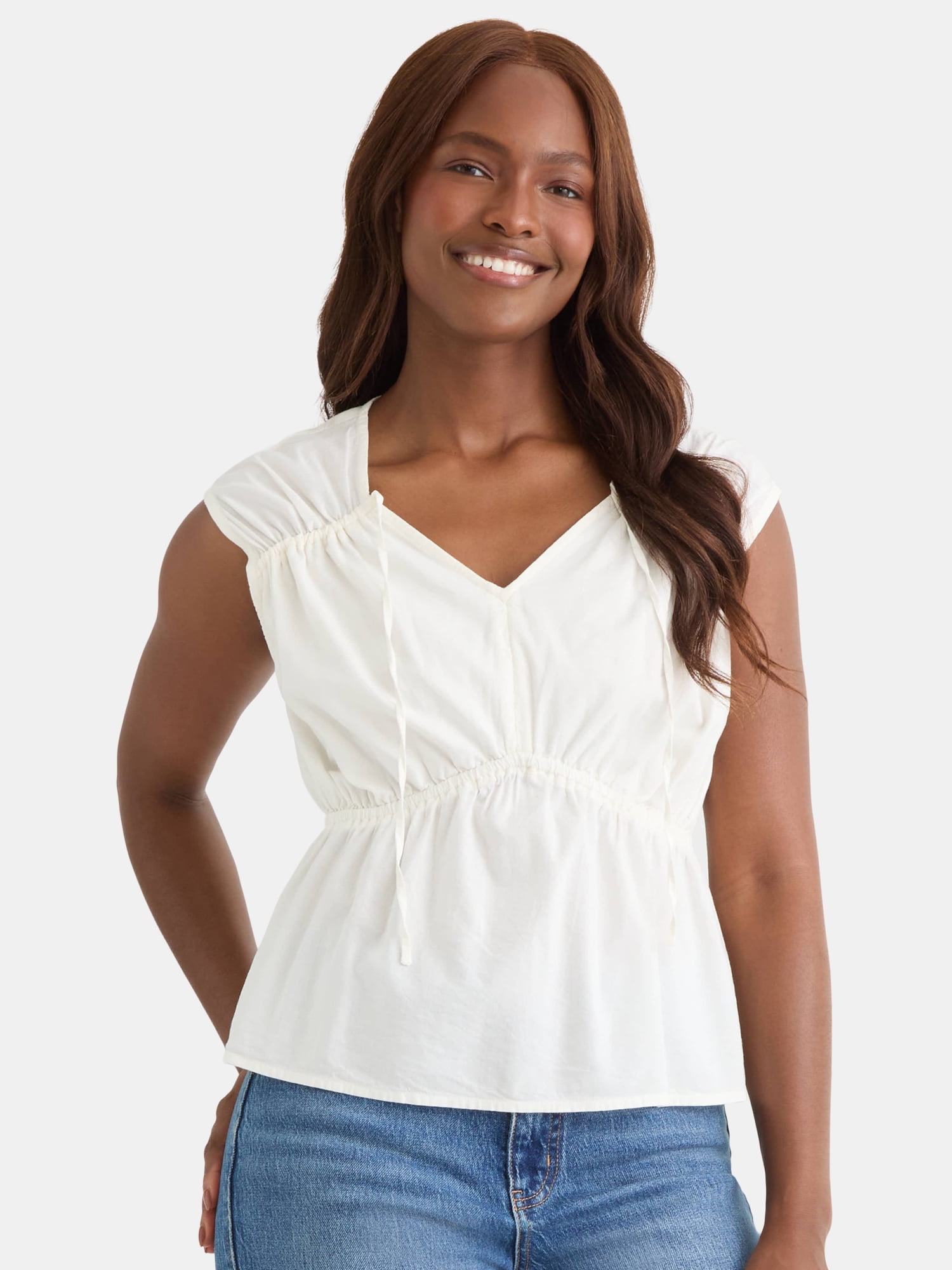 Women's Spade Neck Blouse, Sizes XS-XXXL